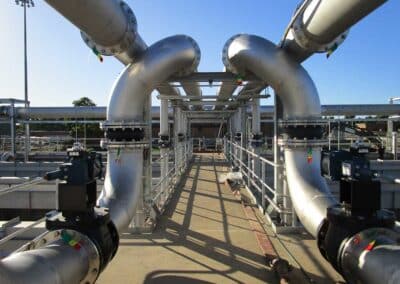 Quakers Hill water treatment plant large pipework